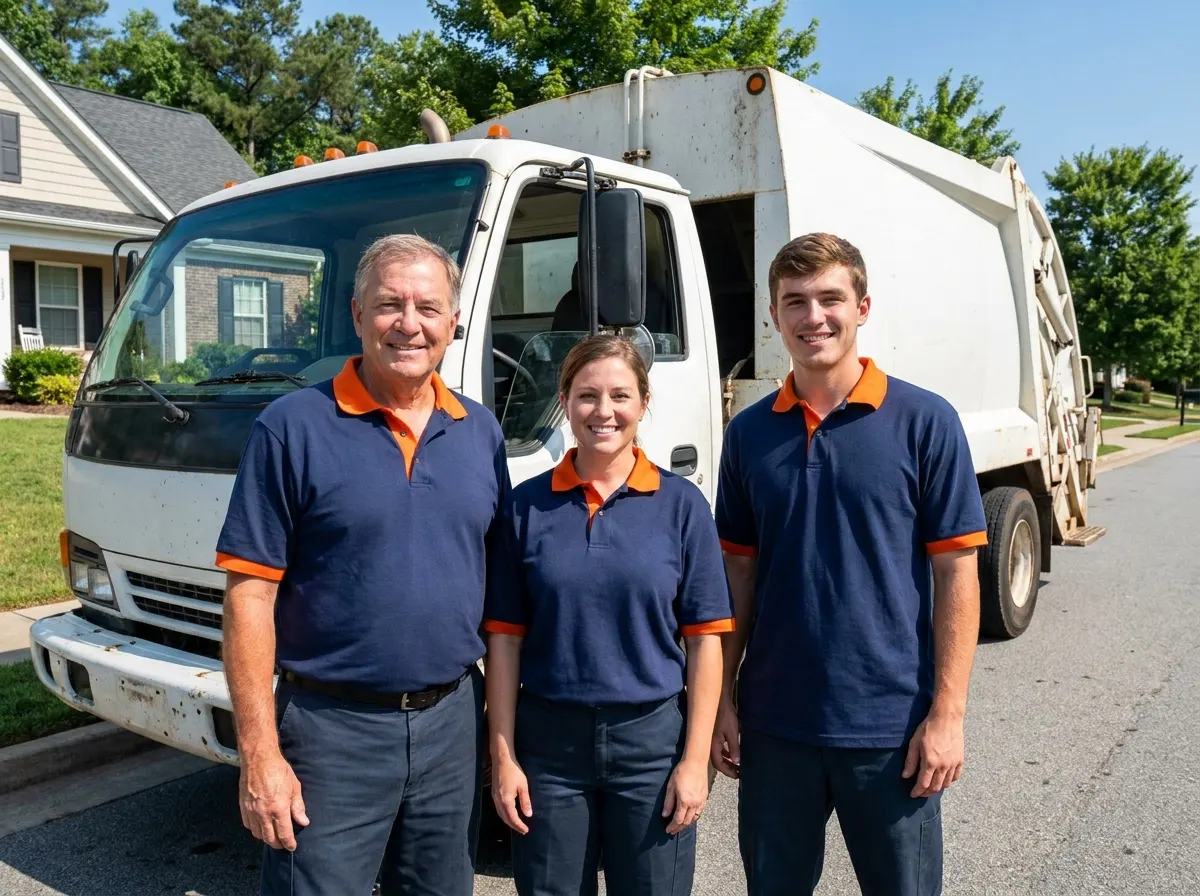 HaulNow Dumpster Rental garbage collection service team in Greenville, SC